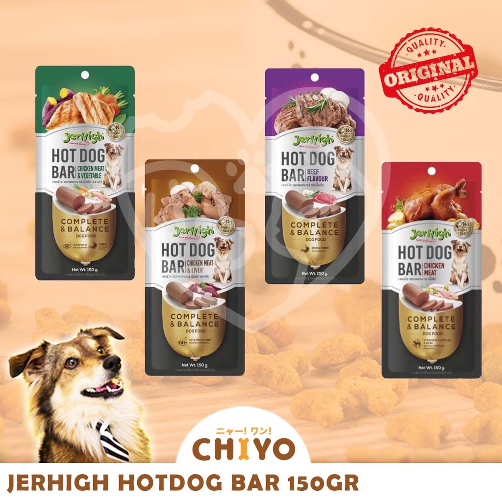 JERHIGH HOTDOG BAR 150GR READY 4 VARIANT : - CHICKEN MEAT - CHICKEN &amp;