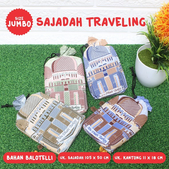 Sajadah Traveling Motif Abu Dhabi Turkey Size Jumbo