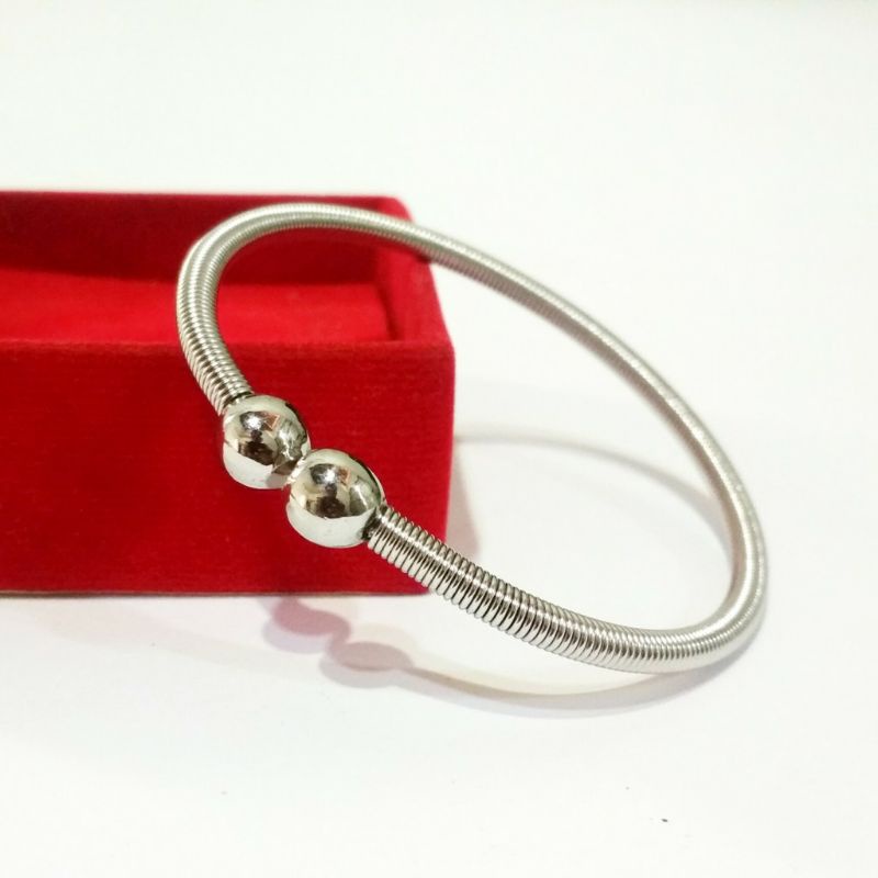 Gelang bayi per lilit baja putih original