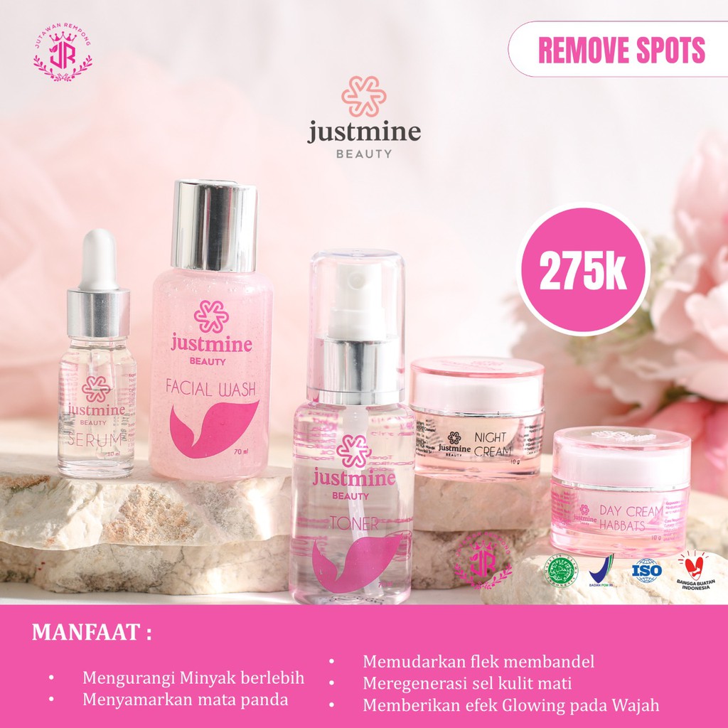 Justmine Skincare Glowing Bpom Paket Ultima Acne More Remove spot | Skin care COD free gift-1