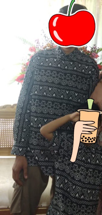 Sadana - Couple Atasan Ayah Anak Ibu Batik Monocrom Semut Sarimbit Seragam Keluarga