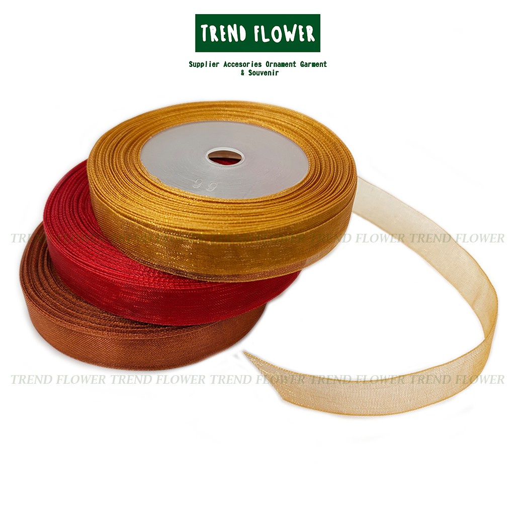 

Pita Organdi Pita Potong 1/2 in Per roll Kado Hiasan Souvenir Hampers Aksesoris Parcel