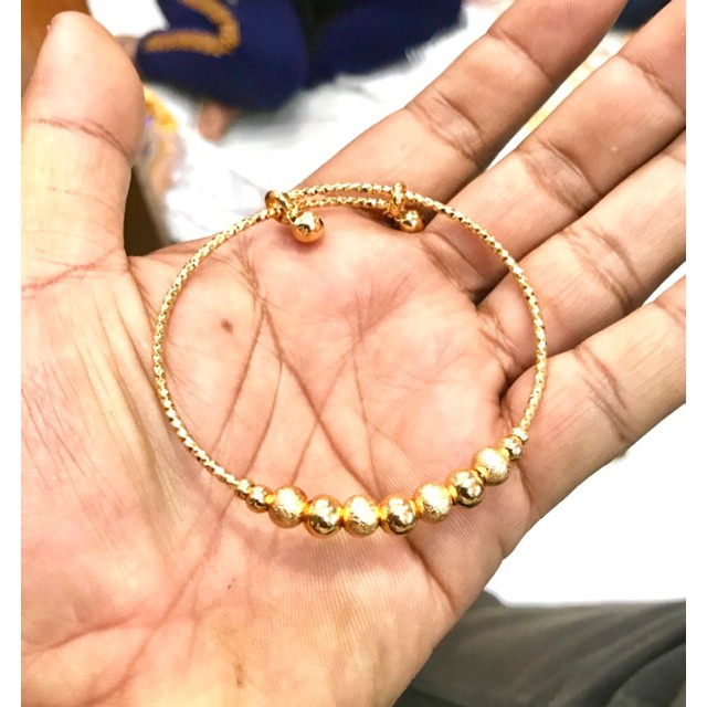 Gelang tangan wanita kroncong pentol lapis emas yaxiaya gelang