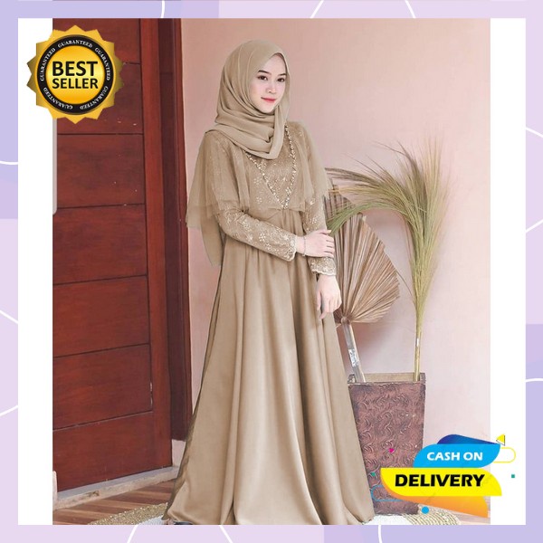 Baju Ghamis Import Gsmis Kondangan Pesta Gmis Muslimah Polos Baju Lebaran Muslim Wanita Games Jumbo 