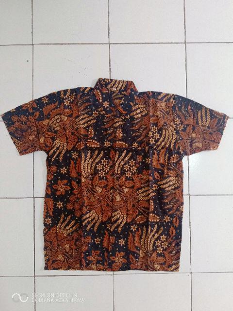 Kemeja Batik Lengan Panjang 021 Risna Batik Hrb0626 Hem Batik Murah Seno Sogan Bakung Padi Manggar