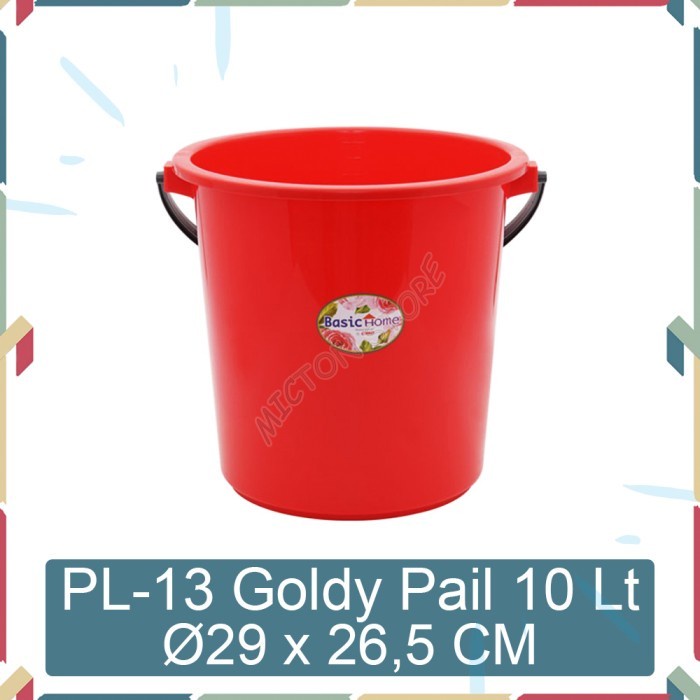 MICTON Lion Star Basic Home PL-13 Goldy Pail 10 Liter Ember Plastik 2