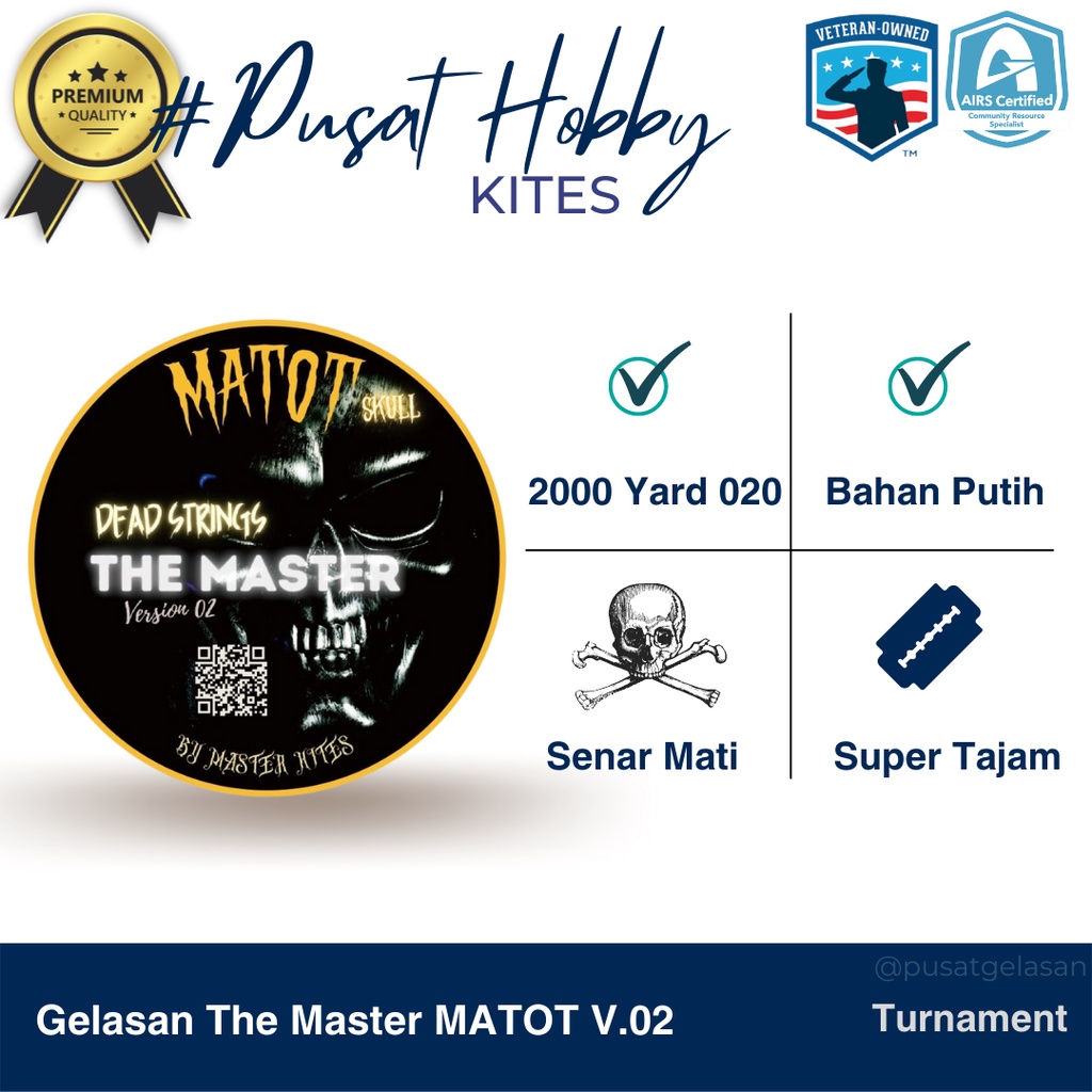 Gelasan  Senar MATOT The Master Kite 02 Senar Bahan Abu Terkuat