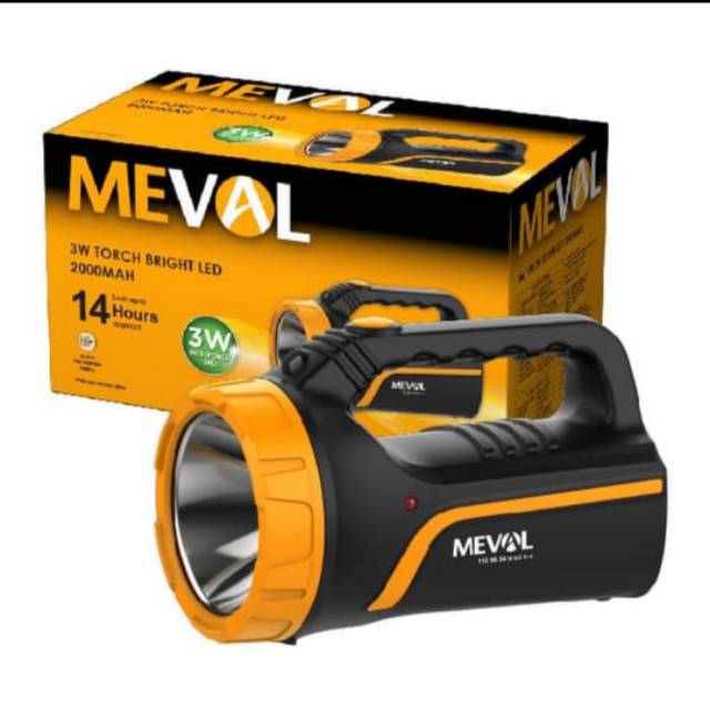 meval lampu senter 3w