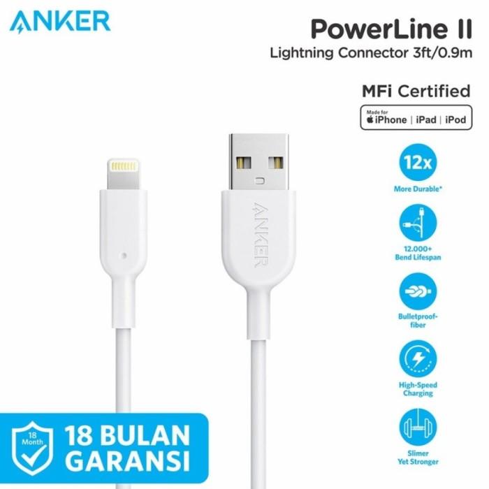 Anker Kabel Data Apple Iphone Lightning Mfi 3Ft Powerline Ii Cable
