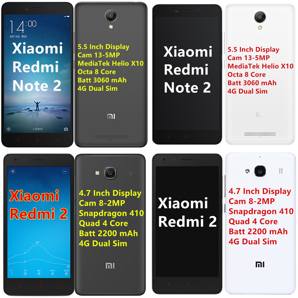 [Baru] &quot;Xiaomi Redmi Note 2 Ram 2GB Rom 16&amp;32GB&quot; | HP Handphone Xiaomi Redmi 2 New Helio Mediatek 4G Dual Sim Android Smartphone redmi2 redminote2 hp android murah hp xiaomi murah hp redmi murah Garansi 1 Tahun