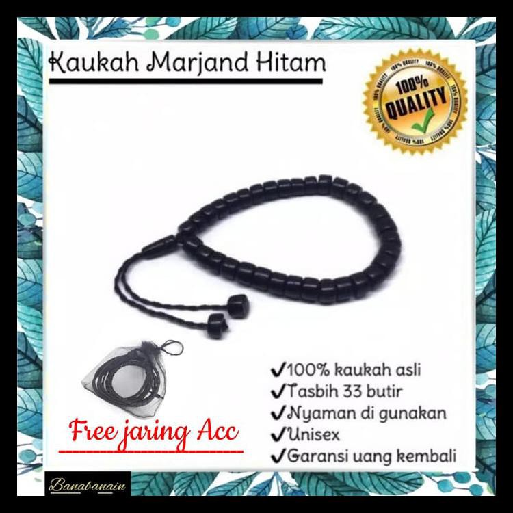 GELANG TASBIH KAUKAH KOKKA FUQOHA HITAM GELANG KAYU MARJAN