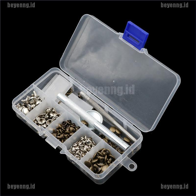 Bey 120pcs / set Kancing Rivet Bahan Metal Untuk Kerajinan Kulit