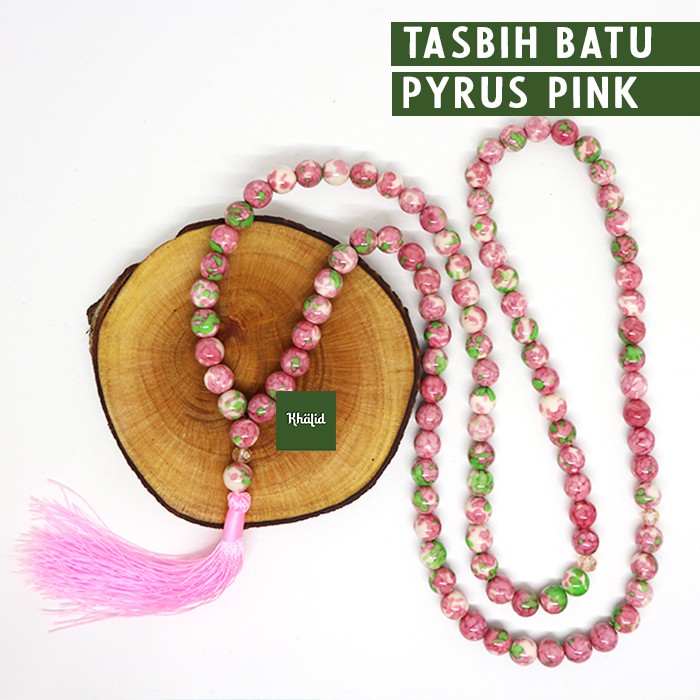 TASBIH BATU PYRUS PINK / 99 BUTIR / 8 MM / 100% ASLI