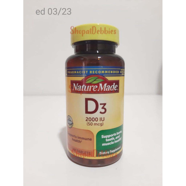 Nature Made Vitamin D3 2000 iu 100 tablets