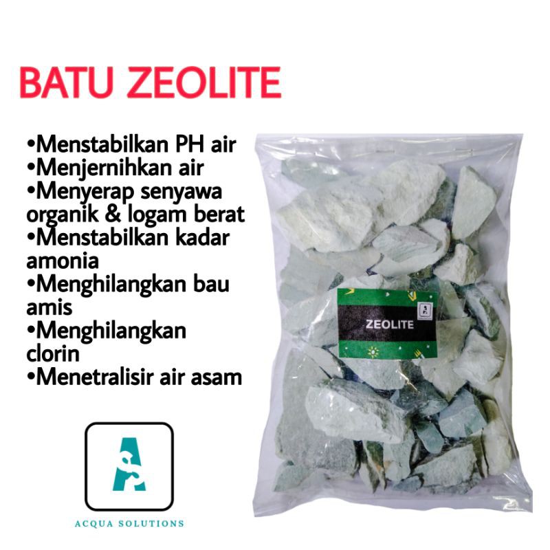 BATU ZEOLITE 1KG MEDIA FILTER SARINGAN PENJERNIH AIR SUMUR KRAN AQUARIUM  DAN KOLAM