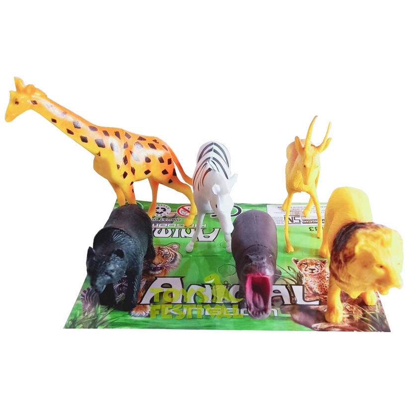 Isi 6 Pcs Mainan Koleksi Figure Set Animal Kingdom Multiwarna