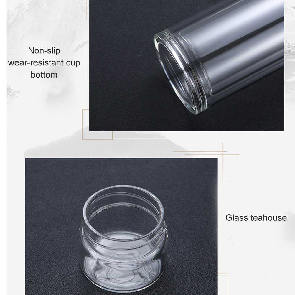 Botol Minum Portable Tumbler Tea Separation Cups 400ml Berkualitas Bottle Infuser Cup Penyaring Teh Kaca Aman Steril