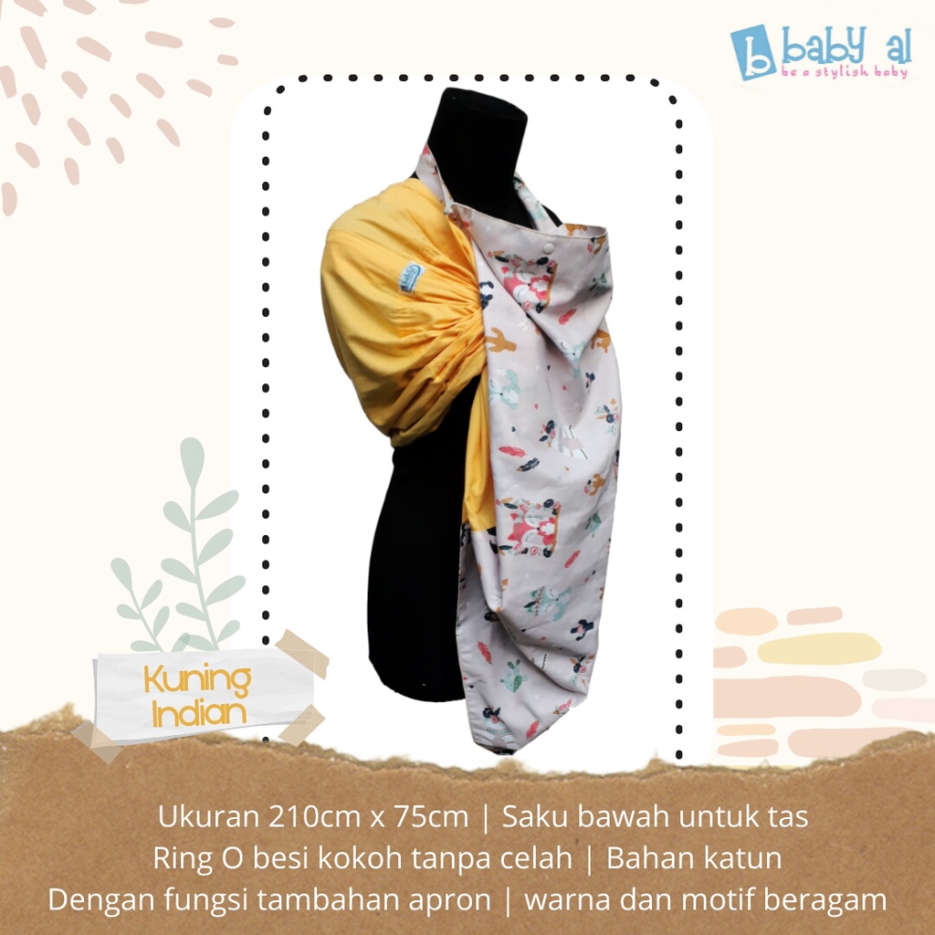 2in1 Baby Al Gendongan Ring Sling with Nursing Apron Motif - Penutup Menyusui