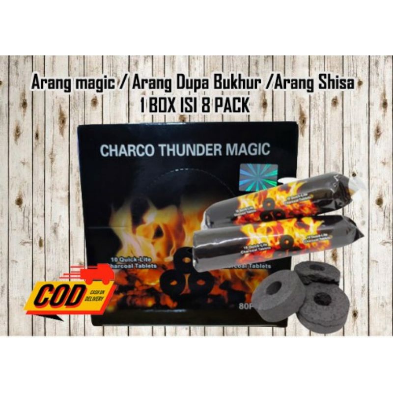 Arang Magic / Arang Dupa bukhur / Arang Shisa 1 BOX isi 8 Pack Arang Briket kingstone magic