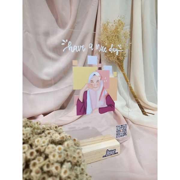 Custom Acrilyc Ilustrasi by nurisoret/akrilik custom/kado ulangtahun/kado pernikahan/kado wisuda