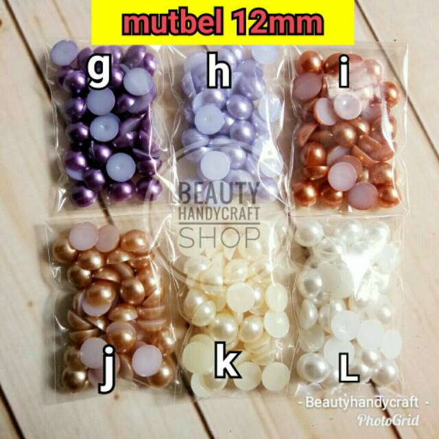 Mutbel 12MM [25bh] mutiara belah setengah