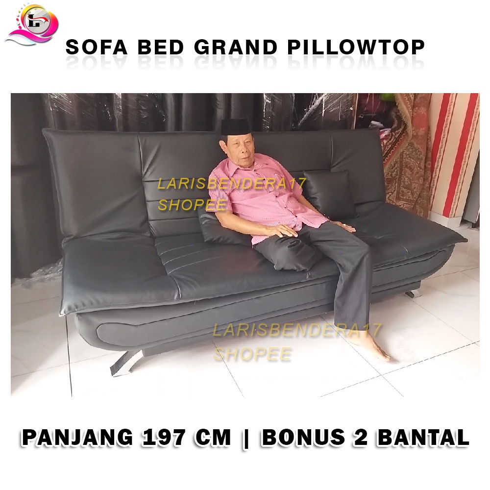 ♛ Sofa Bed Grand Pillowtop - Dimensi besar. Bahan Oscar. Kapasitas 3-5 Orang. Sofa Tidur/Sofa Lipat/