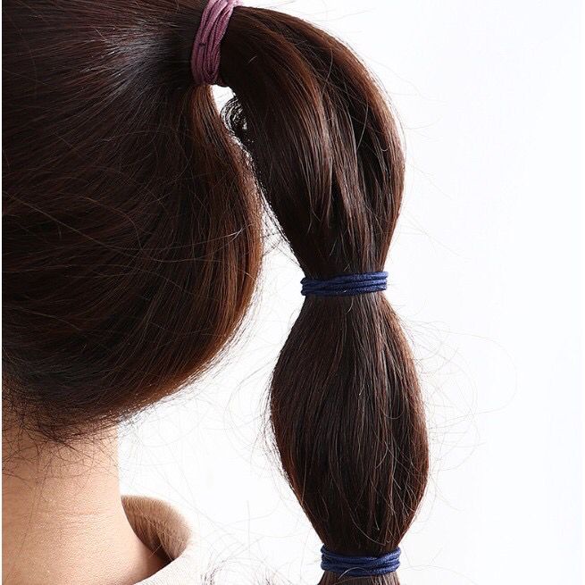 𝘈𝘉𝘎✰ Ikat Rambut Karet Polos Elastis Gaya Korea / Karet Gelang / Kuciran Rambut Wanita 100 Pcs 1112