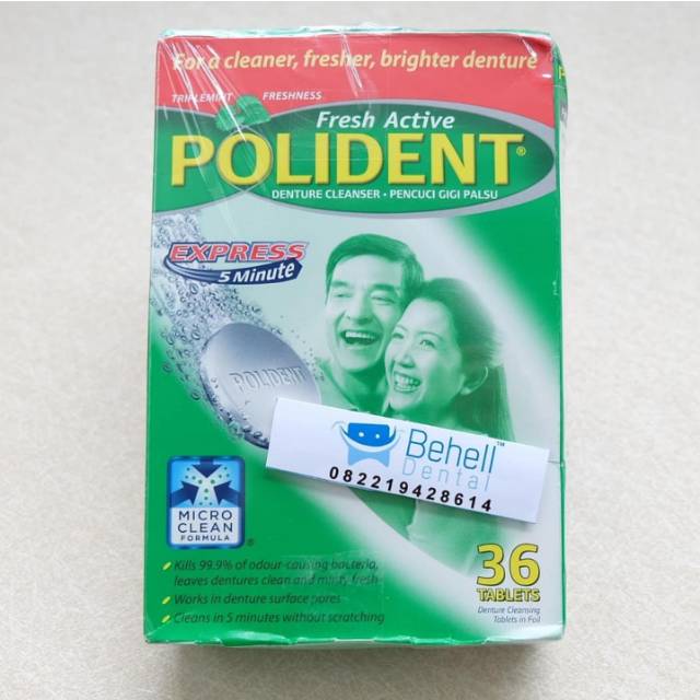 POLIDENT DENTURE CLEANSER EXSPRESS - TABLET PEMBERSIH PENCUCI GIGI PALSU ATAU GIGI TIRUAN ISI 30 TABLET