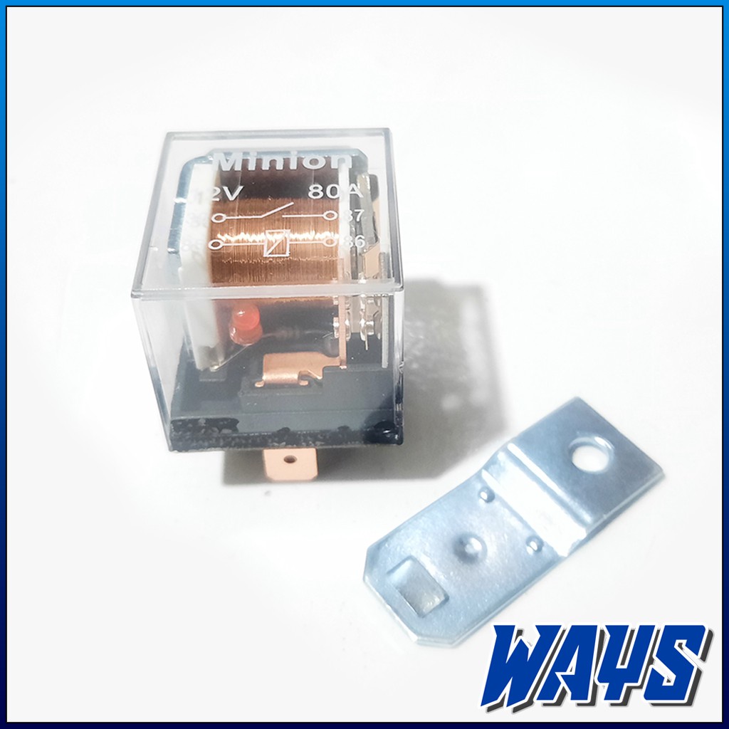 [X263] Relay Rilay Klakson 4 Kaki 80A 12V Bening Transparan Motor