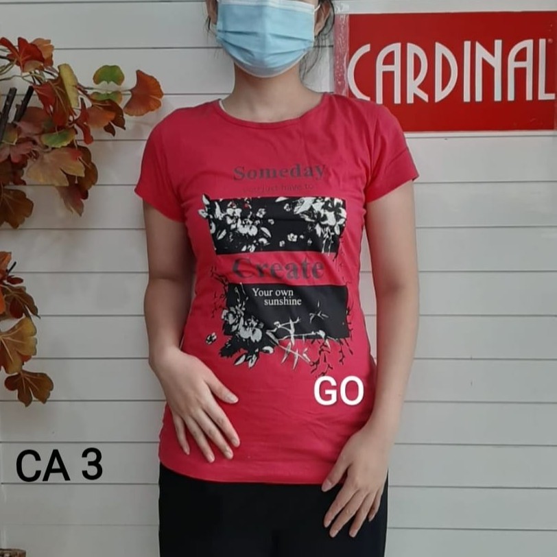 gof CA CARDINAL GIRL Kaos Cewek Baju Atasan Perempuan Pakaian Wanita Lengan Pendek