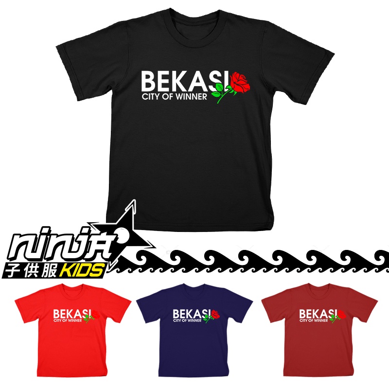 Kaos Anak  Laki Laki Bekasi City of Winner Di Juluki kota Patriot T-Shirt 3-12 Tahun Ninja Kids
