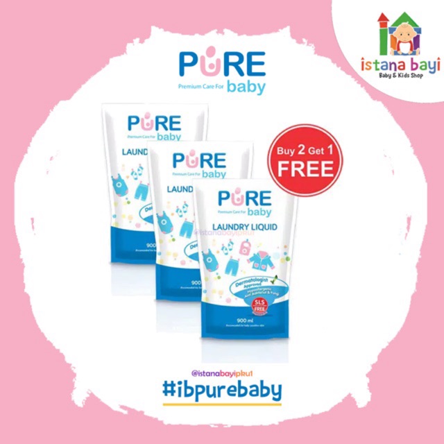 Purebb Laundry Liquid Refill 900 ml ( BUY 2 GET 1 )/Detergent bayi