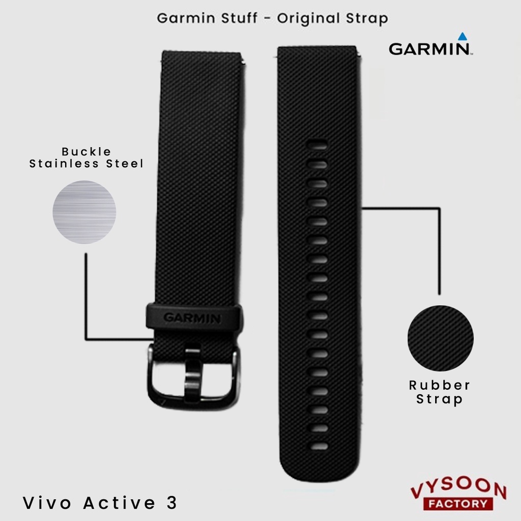 Strap Rubber Smartwatch Garmin Vivo Active 3 Original - Black