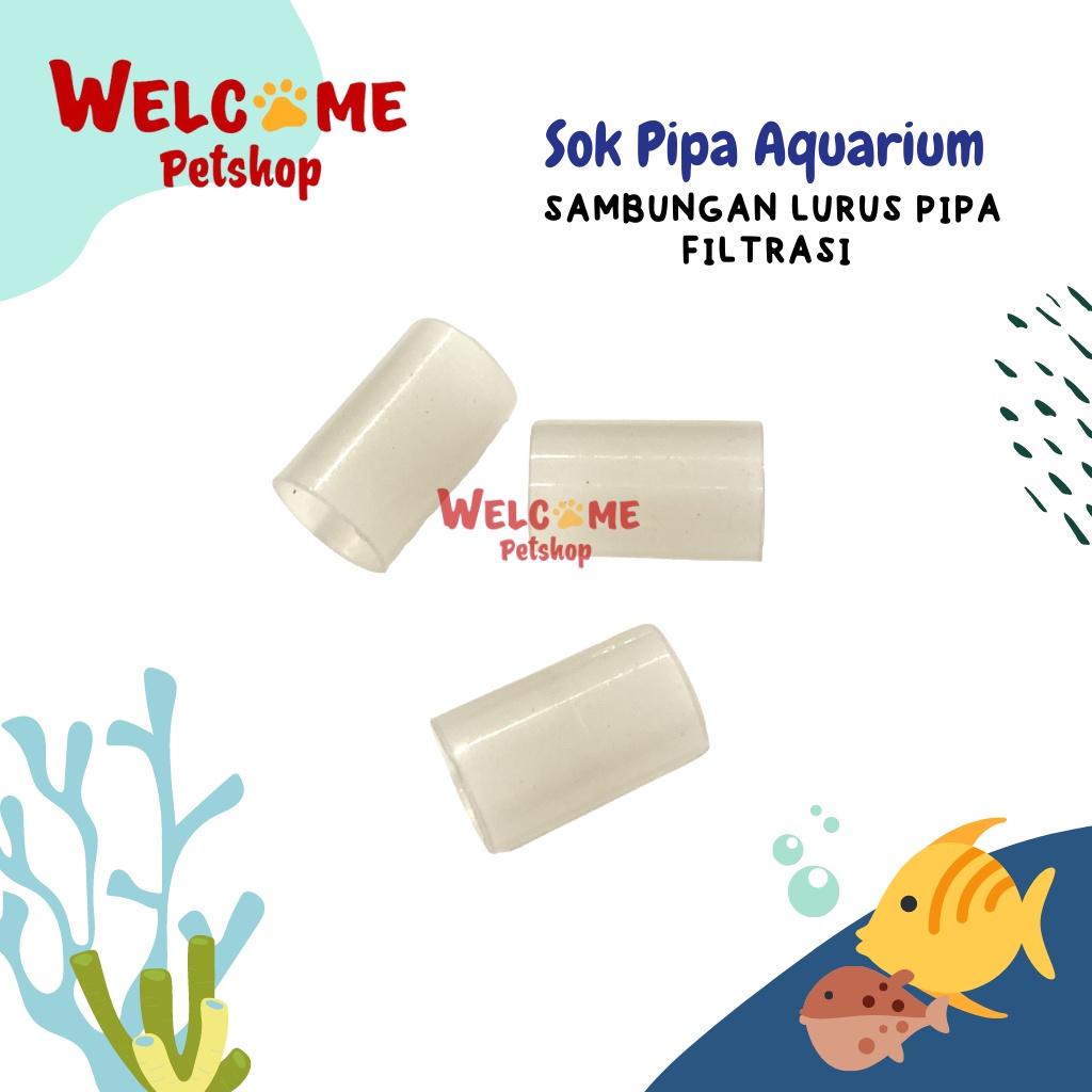 Sok Pipa Aquarium Sambungan Lurus Pipa Filtrasi AQ Aksesoris