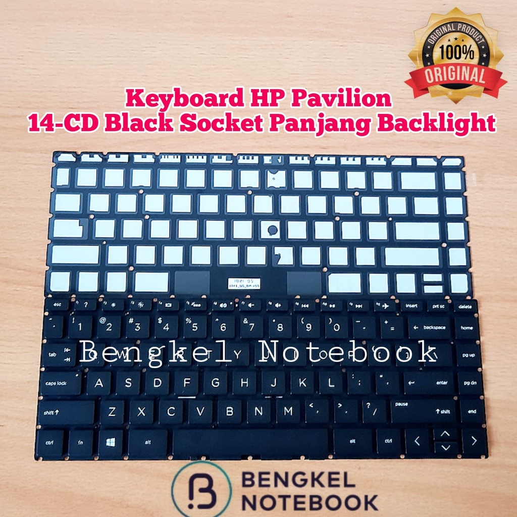 Keyboard HP Pavilion 14-CD 14-CF HP 14s-CF 14-CK 14S-CK 14S-DF 14-DF 14s-DK 14-DK 14-DG L24818-001 Black Socket Panjang Backlight