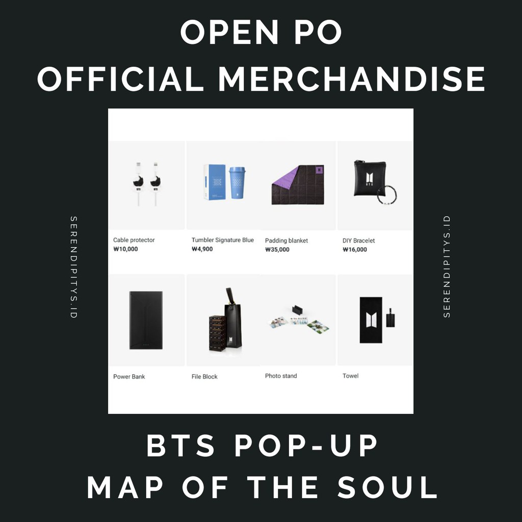 BTS POP UP STORE OFFICIAL MERCHANDISE MD POP-UP MAP OF THE SOUL MOTS TUMBLER SIGNATURE ETC SEOUL