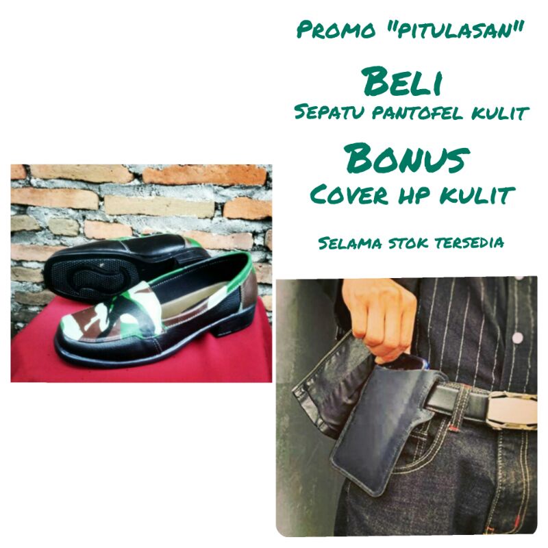 Sepatu pantofel wanita kulit