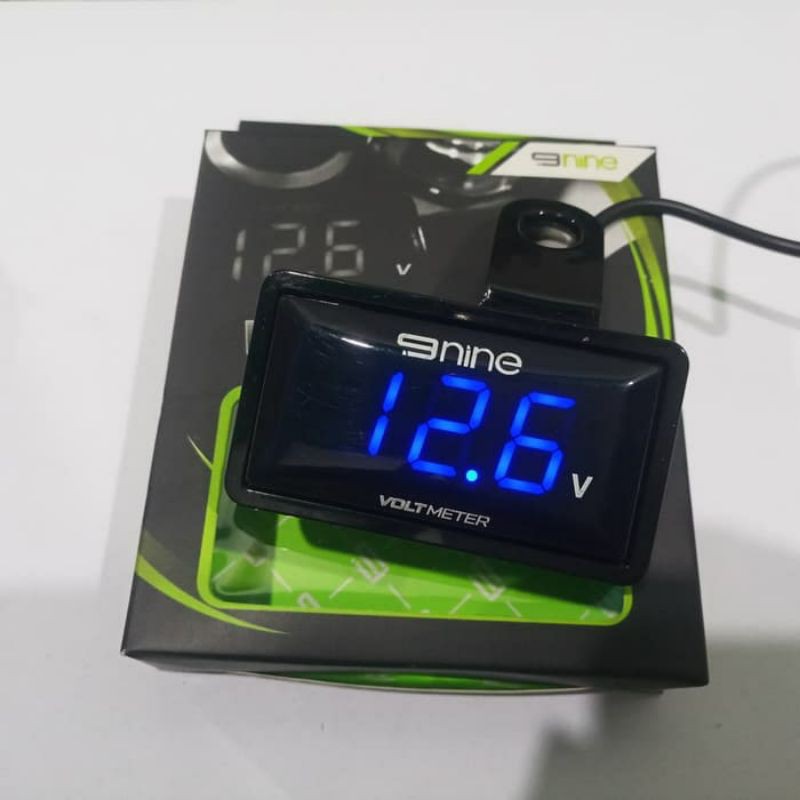 VOLMETER LED NINE KOTAK DAN BULAT 12V DIGITAL LED WATERPROOF UNTUK MOTOR DAN MOBIL