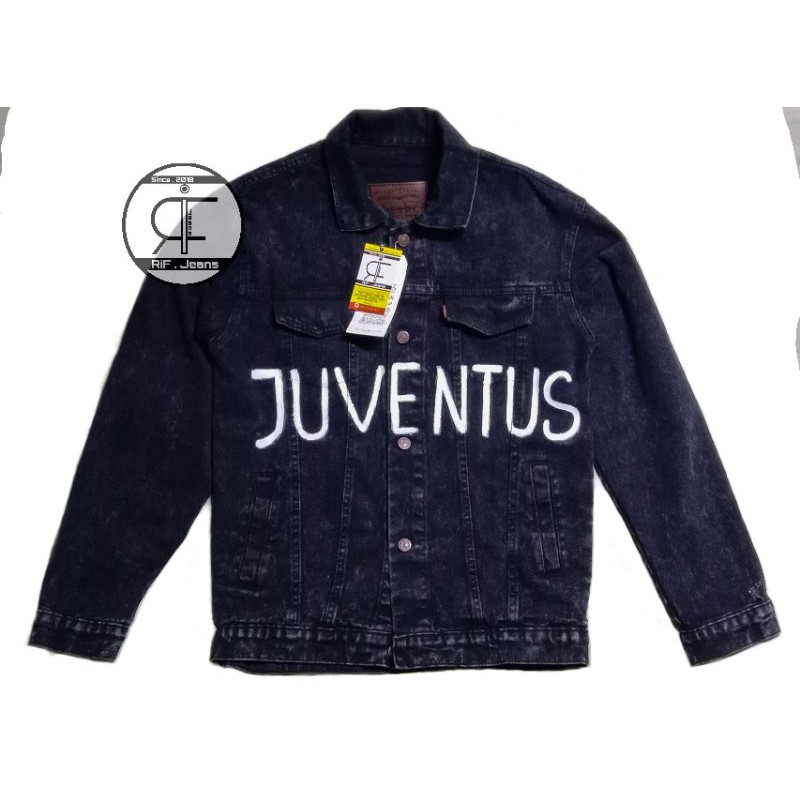 jaket jeans lukis/jaket jeans juventus/jaket juventus