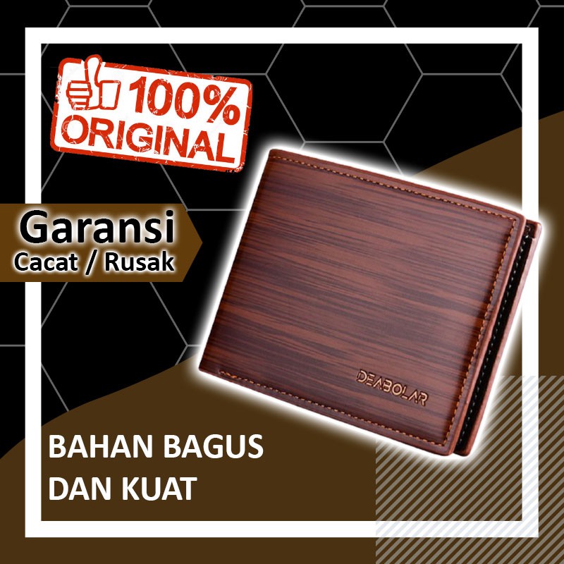 DOMPET LIPAT LEBAR KULIT PRIA KECIL LAKI2 KOREA JAHITAN MINI IMPORT BANYAK SLOT KARTU ORIGINAL B12