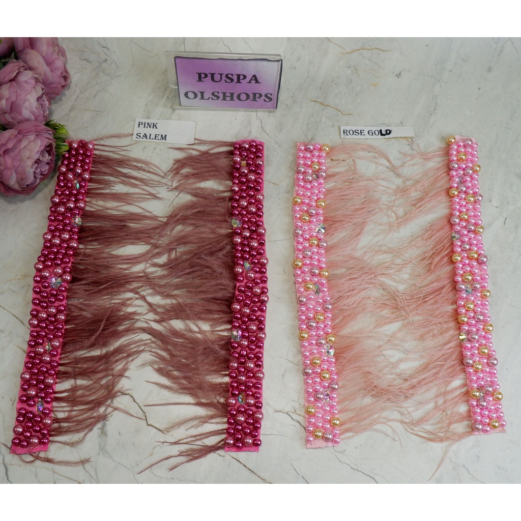 SEPASANG BULU BAHU BULU OSTRICH BULU BAJU 01
