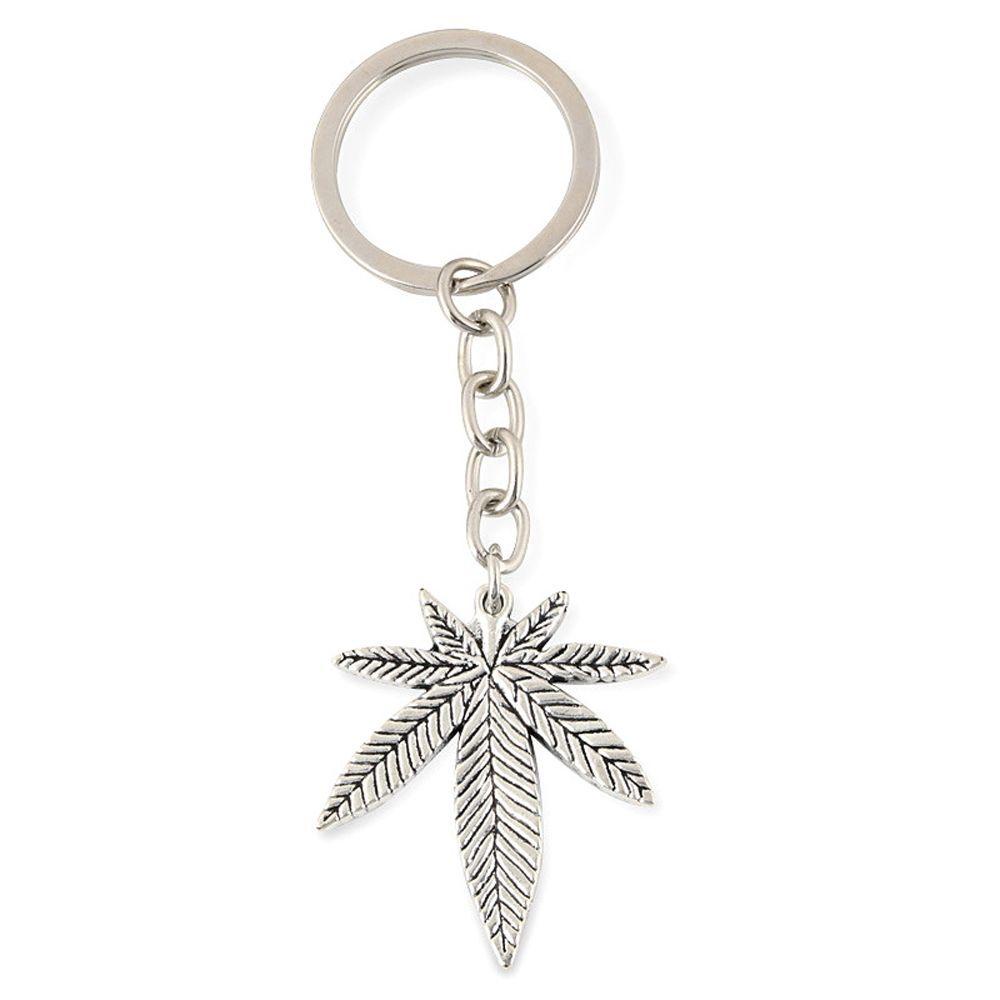 [Elegan] Maple Leaves Keychain Natal 38x40mm Bronze Silver Pendant Perhiasan Hadiah Handmade Craft Metal Key Chain