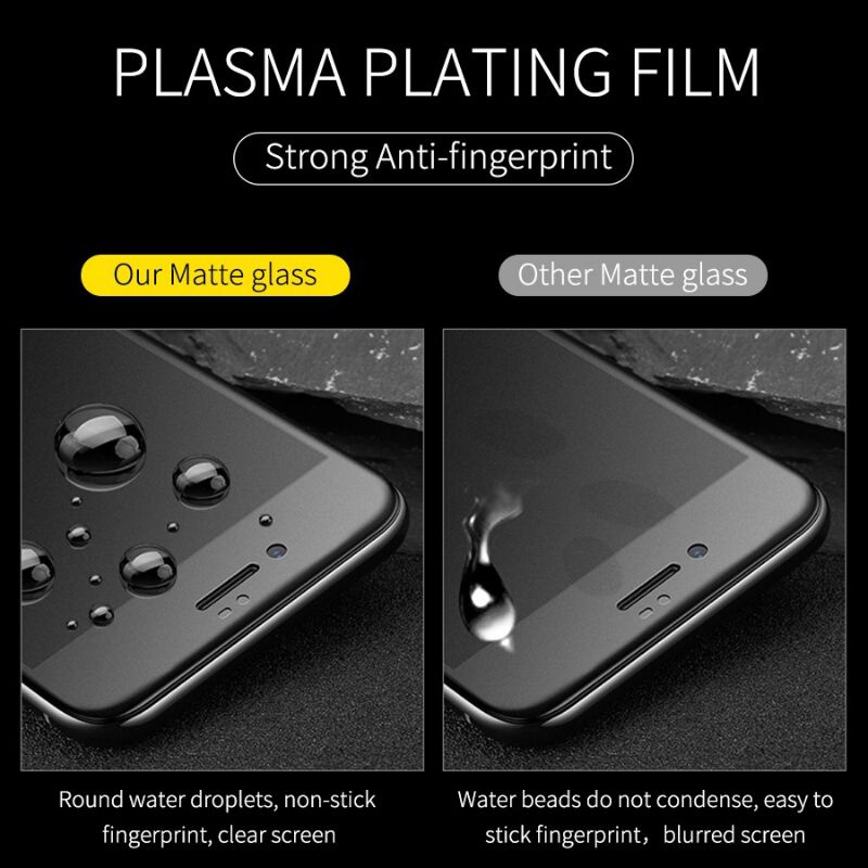 Matte Glass 9H Full Layar iPhone 5 / 5S / 6 / 6S / 7 / 8 Tempered Glass Anti Minyak Anti Gores Full Layar