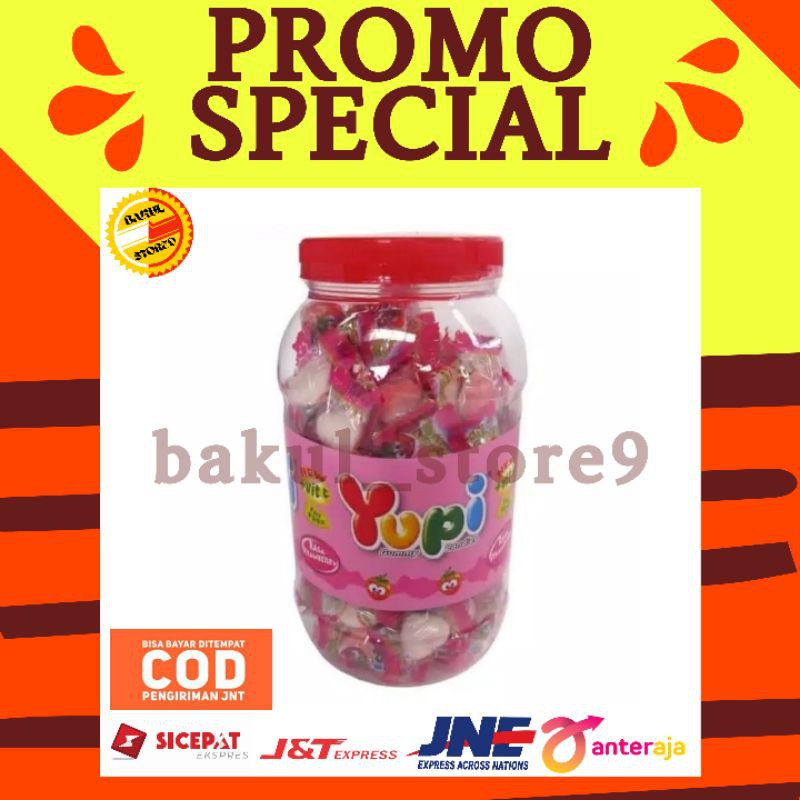 Yupi Strawberry Kiss Jar 300gr Toples