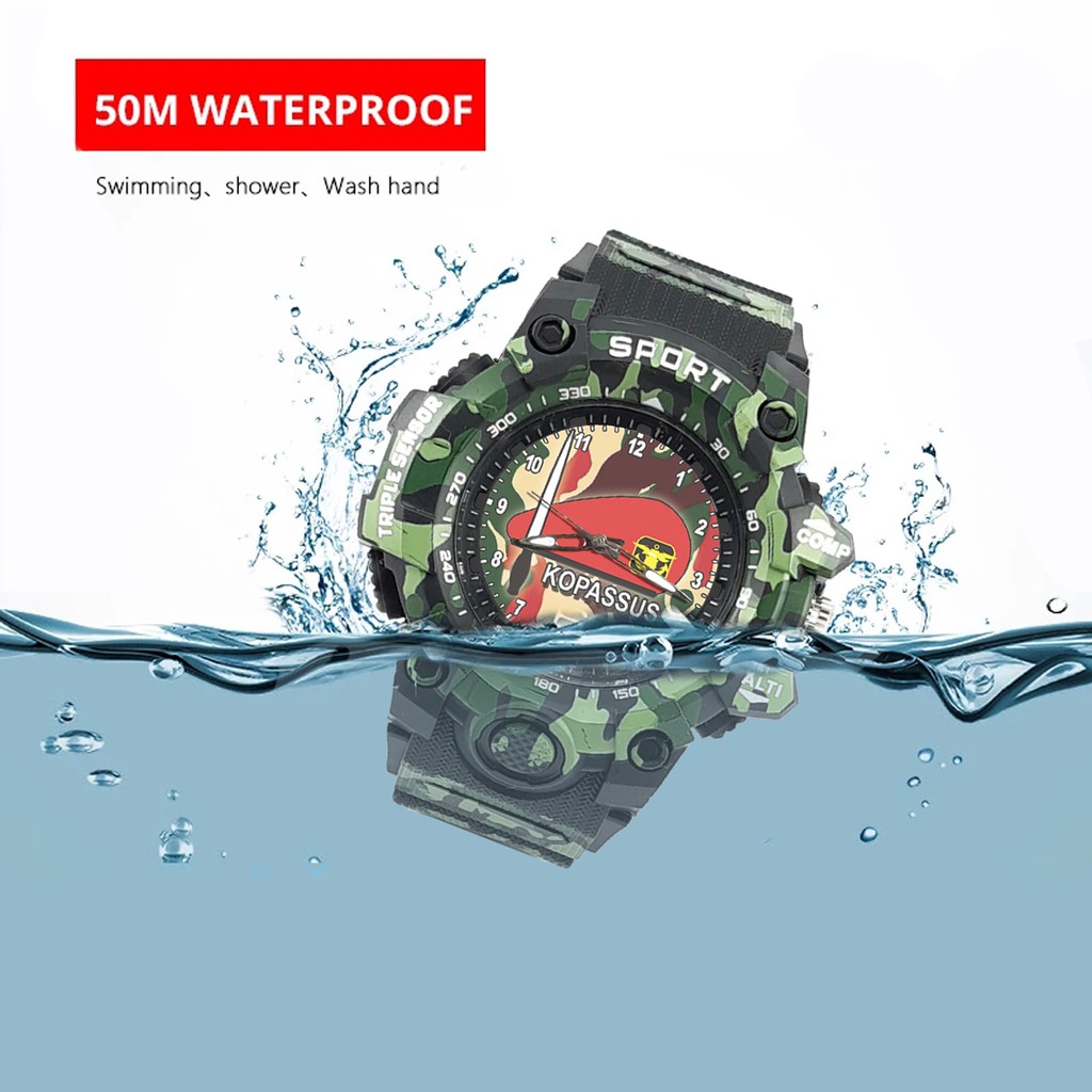 {Istimewa} Jam Tangan KOPASUS (TNI) -Hitam Army Water Resistant