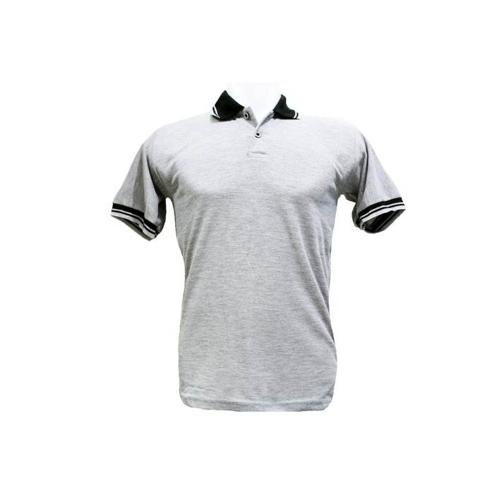 Polo Shirt Abu Kaos Kerah Polos Baju Pria Cowok Lacos Lacoste Kaus - Abu-abu Muda M