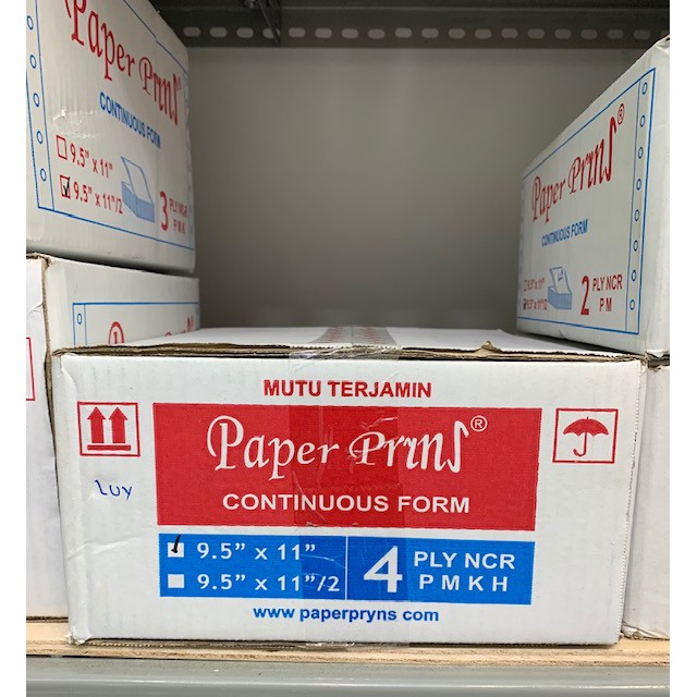 

Kertas Continuous Form 4PLY Paper Prins ( 9.5" x 11") & ( 9.5" x 11" /2 )
