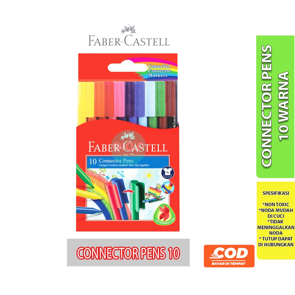 

CONNECTOR PEN FABER CASTELL / Spidol Connector Faber Isi 10,20,30 WARNA (1 Set)
