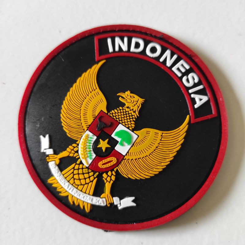 PATCH RUBBER LOGO GARUDA BULAT INDONESIA/TEMPELAN EMBLEM KARET VELCRO