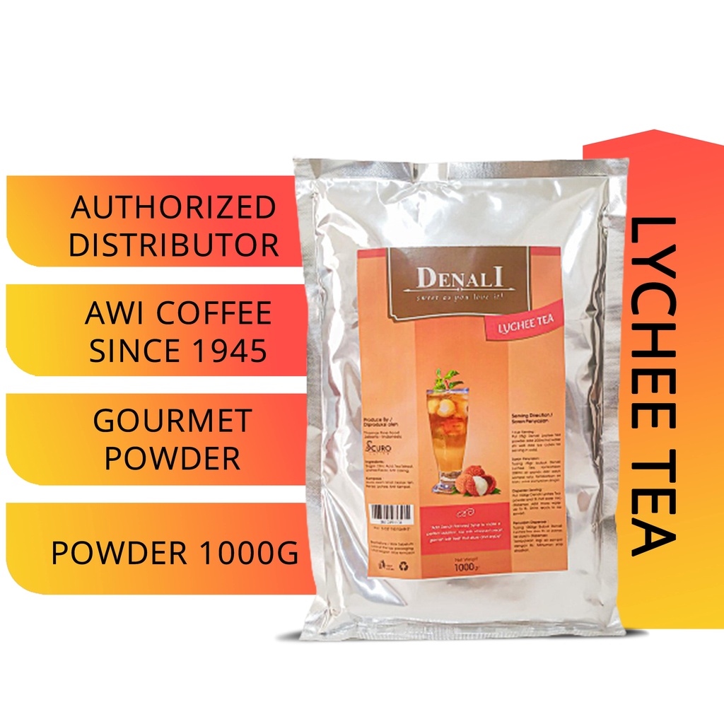 

Awi Segar Harum I Powder Lychee Tea 1000gr I denali I coffee | Flavored